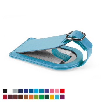 Small Luggage Tag With Security Flap In Belluno Vegan PU