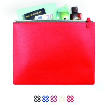 Colours Large Zipped Pouch In Recycled Como