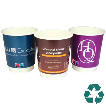 Recyclable Double Wall Paper Cup Full Colour 230ml