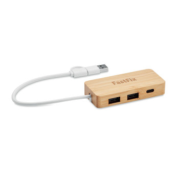 Bamboo USB 3 Ports Hub