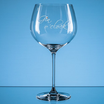 610ml 'Gin o'clock' Diamante Gin Glass