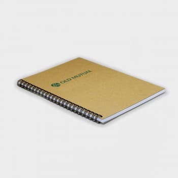 Green & Good A5 Wirebound Natural Board Notebook - Recycled