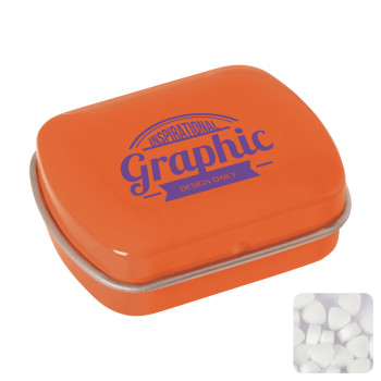 Small Flat Hinged Tin With Sugar Free Mints