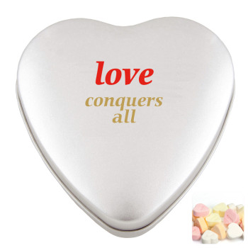 Large Heart Tin With Fruit Heart Sweets