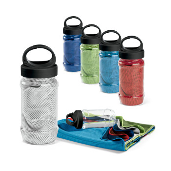 Polyamide & Polyester Sports Towel With Bottle