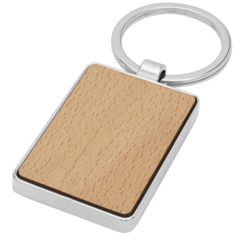 Mauro Beech Wood Rectangular Keychain