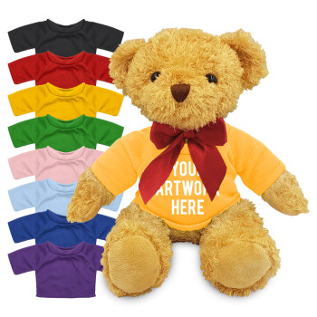 William Soft Toy Teddy Bear In Colour Tee