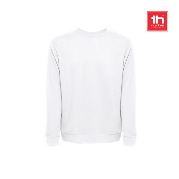 Colombo Unisex Sweatshirt In Italian With Ribbed Collar White