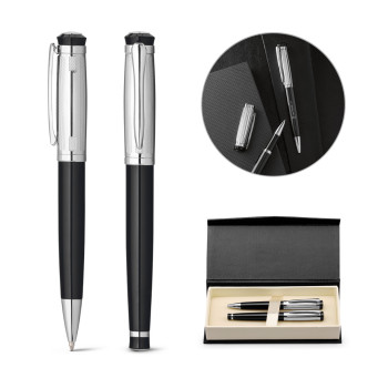 Orlando Metal Rollerball & Ballpoint Pen Set With Clip