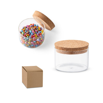 Borosilicate glass canister with bamboo lid 380 mL