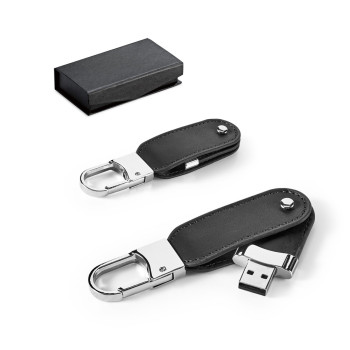 PU USB Flash Drive With Carabiner Clip 8GB