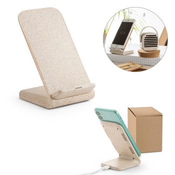 Wheat Straw Fiber & ABS Mobile Phone Holder With Wireless Charger