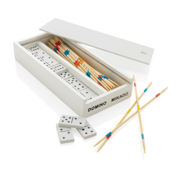 Deluxe Mikado/Domino In Wooden Box