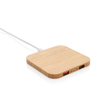 Bamboo Wireless Charger With USB 5W