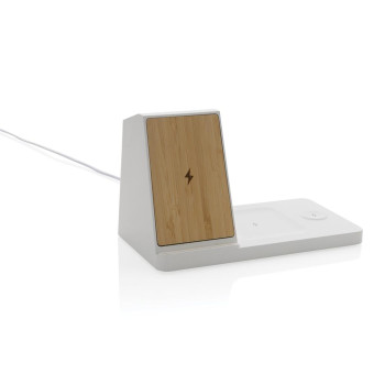 Ontario Recycled Plastic & Bamboo 3-In-1 Wireless Charger