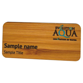 Wooden Name Badge Bamboo 75x35mm Magnet