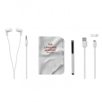 Travel set with earphones