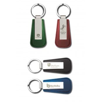 Premium Sapporo Matt Nickel Leather Keyring