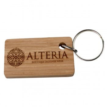 Real wood small keyring single sided