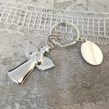 Crystal Angel Keyring