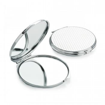 Silver Coloured Double Compact Mirror