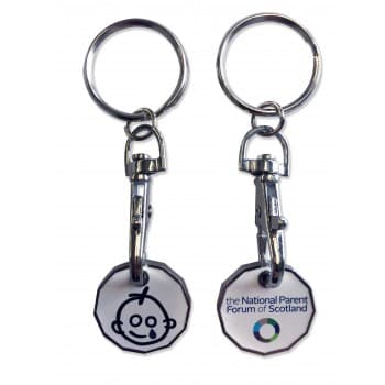 Trolley Coin Keyring - Printed - 2 Sides